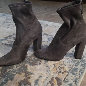 Steve Madden Charcoal Suede Heeled Boots